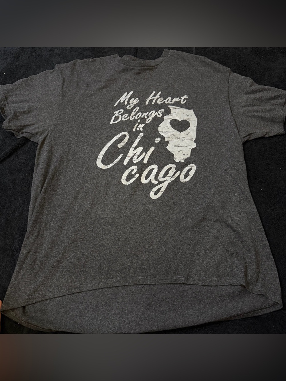 Delta Women's Dark Gray Chicago Heart Graphic Tee